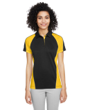 Harriton M385W Ladies' Advantage Snag Protection P in Black/ sunray yellow/ dark charcoal