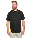 Harriton M586T Men's Tall Flash IL Colorblock Shor in Black/ sunray yellow
