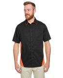 Harriton M586T Men's Tall Flash IL Colorblock Shor in Black/ team orange