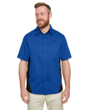 Harriton M586T Men's Tall Flash IL Colorblock Shor in True royal/ black