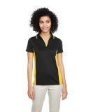Harriton M386W Ladies' Flash Snag Protection Plus  in Black/ sunray yellow