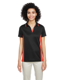 Harriton M386W Ladies' Flash Snag Protection Plus  in Black/ team orange