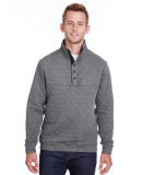 J America 8890 Adult Quilted Snap Pullover in Charcoal heather