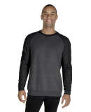 Jerzees 91M Adult Snow Heather French Terry Crewne in Charcoal/ black ink