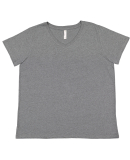 LA T 3817 Ladies' Curvy V-Neck Fine Jersey T-Shirt in Ice blackout