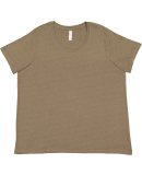 LA T 3816 Ladies' Curvy Fine Jersey T-Shirt in Vnt military grn