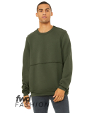 Bella + Canvas 3743 FWD Fashion Unisex Raw Seam Cr in Military green