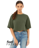 Bella + Canvas 6482 FWD Fashion Ladies' Jersey Cro in Military green