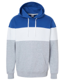 J America 8644 Men's Varsity Pullover Hooded Sweat in Royal/ oxford