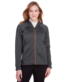 North End NE712W Ladies Flux 2.0 Full-zip Jacket in Black heather/ orange soda