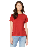 Bella + Canvas 6400 Ladies' Relaxed Heather CVC Sh in Heather red