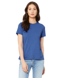 Bella + Canvas 6400 Ladies' Relaxed Heather CVC Sh in Heather true royal