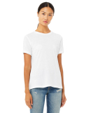 Bella + Canvas 6400 Ladies' Relaxed Heather CVC Sh in Solid white blend