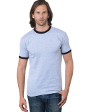 Bayside Apparel 1800 Unisex Ringer T-Shirt in Dark ash/ black