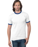 Bayside Apparel 1800 Unisex Ringer T-Shirt in White/ royal