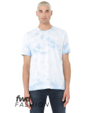 Bella + Canvas 3100RD Unisex Tie Dye T-Shirt in White/ sky blue