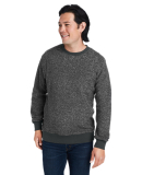 J America 8712 Unisex Aspen Fleece Crewneck Sweats in Burgundy speck