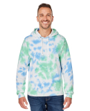 J America 8861 Adult Tie-Dye Pullover Hooded Sweat in Lagoon tie dye