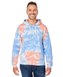 J America 8861 Adult Tie-Dye Pullover Hooded Sweat in Sunset tie dye