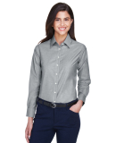 Harriton M600W Ladies' Long-Sleeve Oxford with Sta in Oxford grey