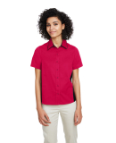 Harriton M586W Ladies' Flash IL Colorblock Short S in Red/ black