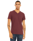 Bella + Canvas BC3005CVC Unisex CVC Jersey V-Neck  in Heather cardinal
