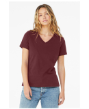 Bella + Canvas 6405 Ladies' Relaxed Jersey V-Neck  in Maroon
