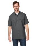 DRI DUCK 4445 Men's Crossroad Dobby Short-Sleeve W in Charcoal