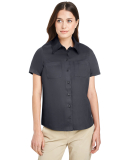 Harriton M585W Ladies' Advantage IL Short-Sleeve W in Dark charcoal