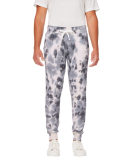 J America 8884 Adult Tie Dye Fleece Jogger in Black tie dye