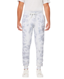 J America 8884 Adult Tie Dye Fleece Jogger in Grey tie dye