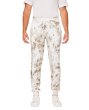 J America 8884 Adult Tie Dye Fleece Jogger in Olive tie dye