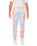 J America 8884 Adult Tie Dye Fleece Jogger in Sunset tie dye