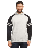 Jerzees 97CR Unisex NuBlend Varsity Color-Block Ho in Oatmeal heather/ black ink