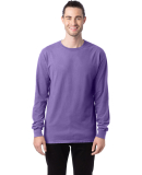 Hanes GDH200 Unisex Garment-Dyed Long-Sleeve T-Shi in Lavender