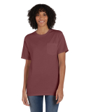 Hanes GDH150 Unisex Garment-Dyed T-Shirt with Pock in Cayenne