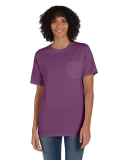 Hanes GDH150 Unisex Garment-Dyed T-Shirt with Pock in Purple plum raisin