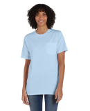 Hanes GDH150 Unisex Garment-Dyed T-Shirt with Pock in Soothing blue