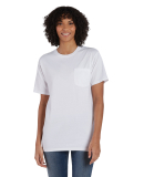 Hanes GDH150 Unisex Garment-Dyed T-Shirt with Pock in White