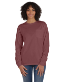 Hanes GDH250 Unisex Garment-Dyed Long-Sleeve T-Shi in Cayenne