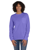 Hanes GDH250 Unisex Garment-Dyed Long-Sleeve T-Shi in Lavender