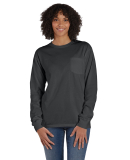 Hanes GDH250 Unisex Garment-Dyed Long-Sleeve T-Shi in New railroad grey