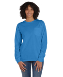 Hanes GDH250 Unisex Garment-Dyed Long-Sleeve T-Shi in Summer sky blue