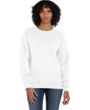Hanes GDH400 Unisex Crew Sweatshirt in White