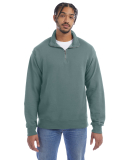 Hanes GDH425 Unisex Quarter-Zip Sweatshirt in Cypress green