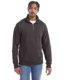 Hanes GDH425 Unisex Quarter-Zip Sweatshirt in New railroad grey