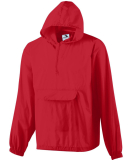 Augusta Sportswear 3130 Hooded Nylon Half Zip Pull in Red