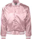 Augusta Sportswear 3610 Unisex Striped Trim Satin  in Light pink/ white