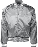 Augusta Sportswear 3610 Unisex Striped Trim Satin  in Metallic silver/ white