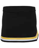 Augusta Sportswear 9146 Girls' Pike Skirt in Black/ white/ metallic gold